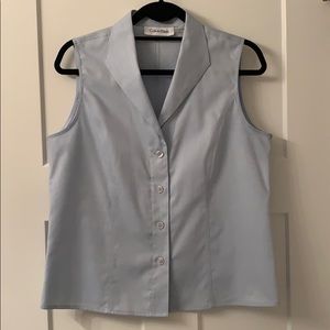 Calvin Klein Women's Sleeveless Button Down Shirt